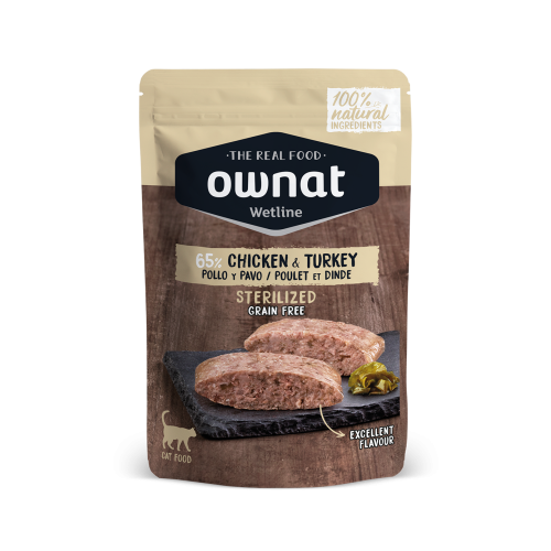OWNAT Wetline 85g Grain Free ((Chicken & Turkey)) Sterilized 無穀物主食濕包 放牧雞肉+火雞絕育配方 85克 (57005)